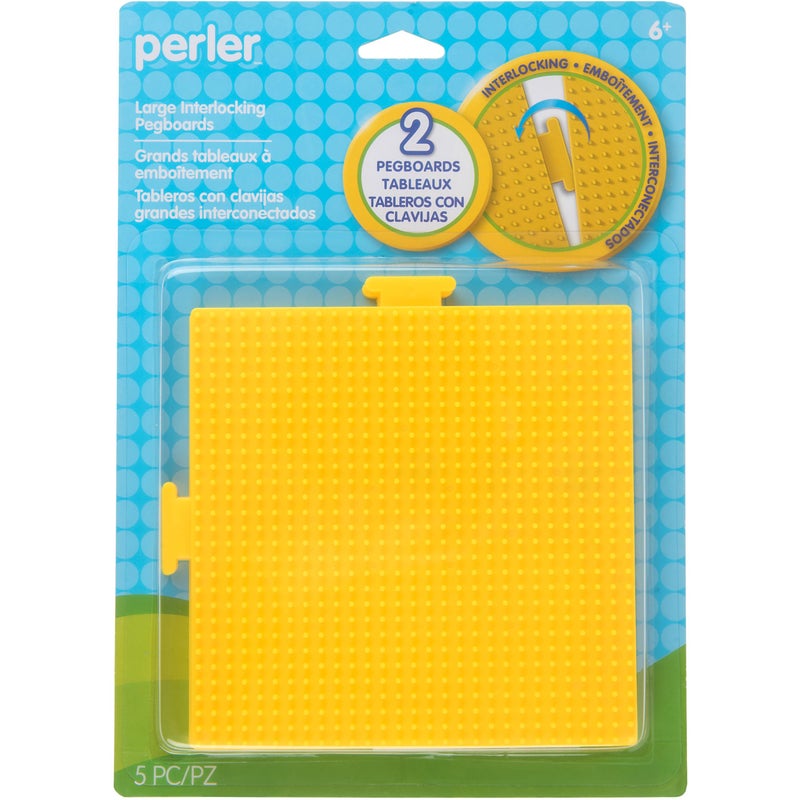 Perler Beads Yellow Square Pegboards, 2pc, 5.7'' L x 5.7'' H, Small - Image 1